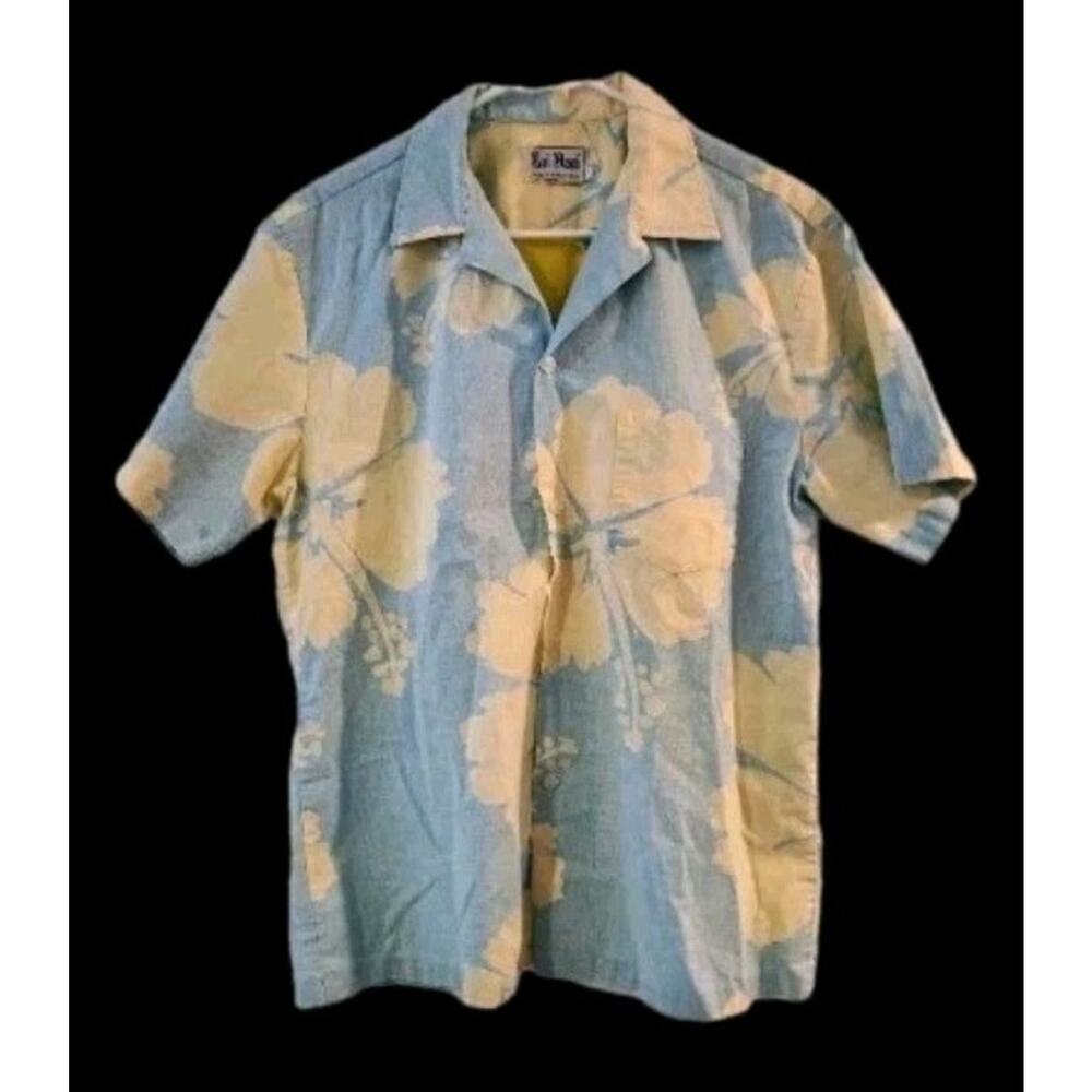 Vintage 1960s Kai Nani Aloha Hawaiian Button Shirt Reverse Retro Hippie EUC